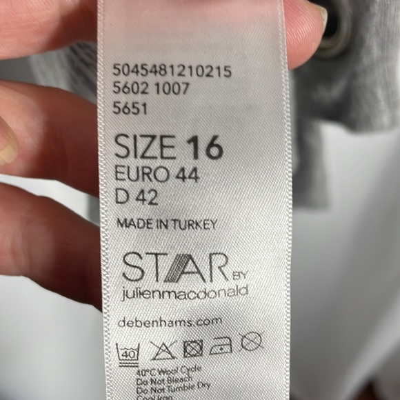 Plus size Star grey open front cardigan with silver grommets. - Picture 8 of 9